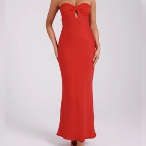 Meshki Antonella Strapless Keyhole Maxi Dress - Red, Size XS, NWT